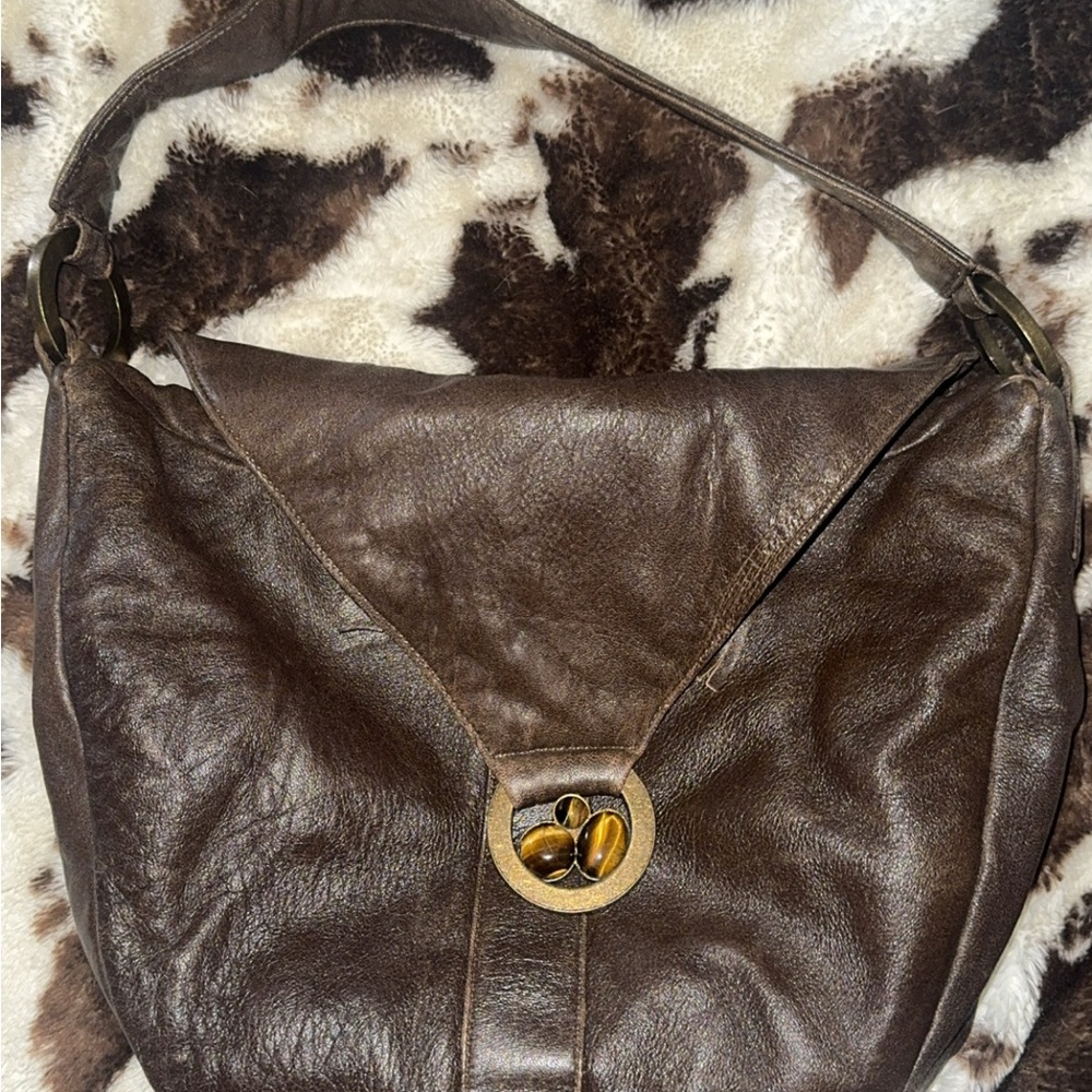 Brown Leather Shoulder Bag